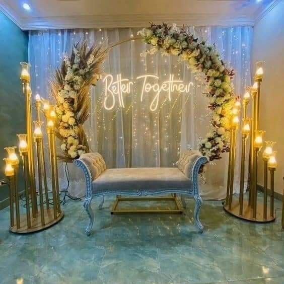 Rectangular flower backdrop corporate launch