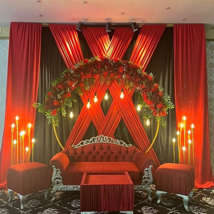 Anniversary candlelight dinner decoration